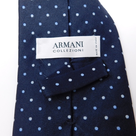 Armani Callezioni Men's Necktie Multicolor Blue Polka Dot Silk Geometric Tie - Picture 4 of 6